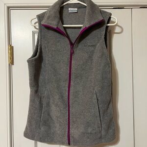 Columbia Women's Gray Vest with Purple Accents